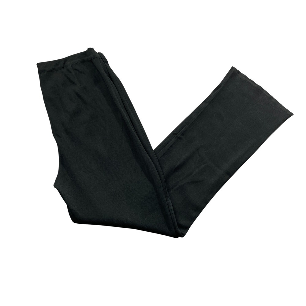 Ming Wang Petite Medium BLack Elastic Waist Pull On Pants Straight Leg Knit